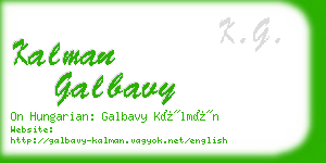 kalman galbavy business card